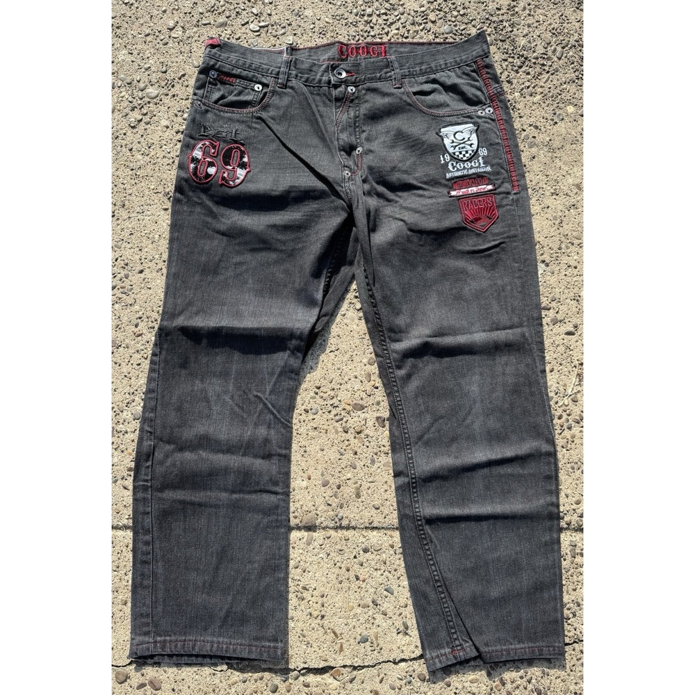 COOGI Y2K Authentic Australian Wide Leg Mens Jeans Vintage Measure 40x28*